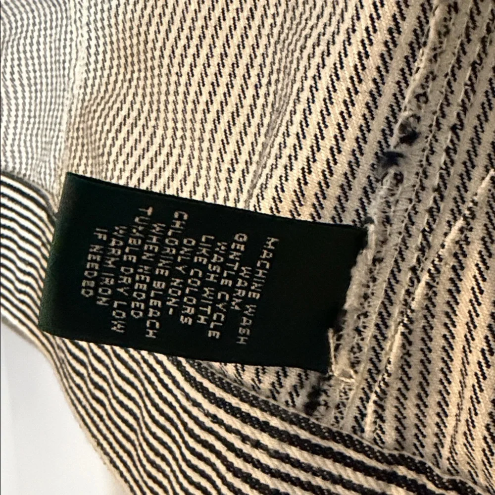 Ralph Lauren Black and White Striped Cotton Jean Jacket - Picture 6 of 7